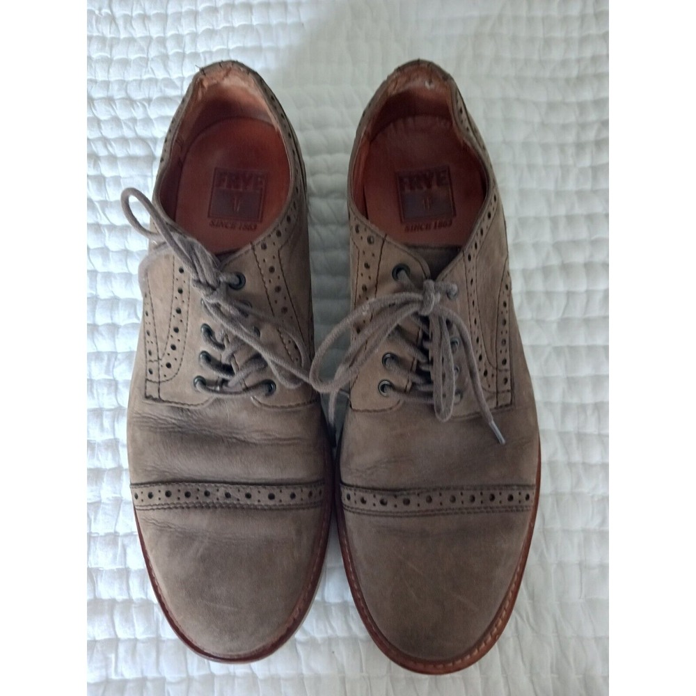 Frye Taupe Suede Brogue Oxfords